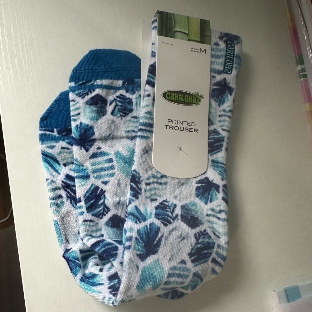 Cariloha Blue and White Printed Socks